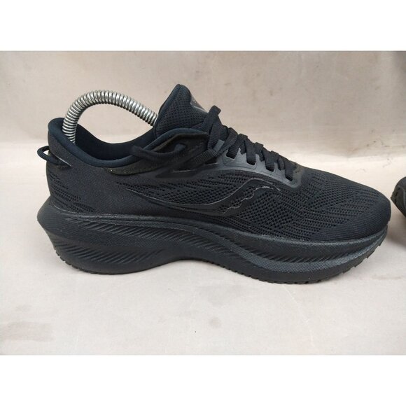 Saucony Women's Triumph 21 Sneaker All Black 7.5 Running Shoes Comfort - Picture 9 of 11